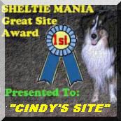 Sheltie Mania Great Site Award