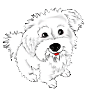 graphic of white dog